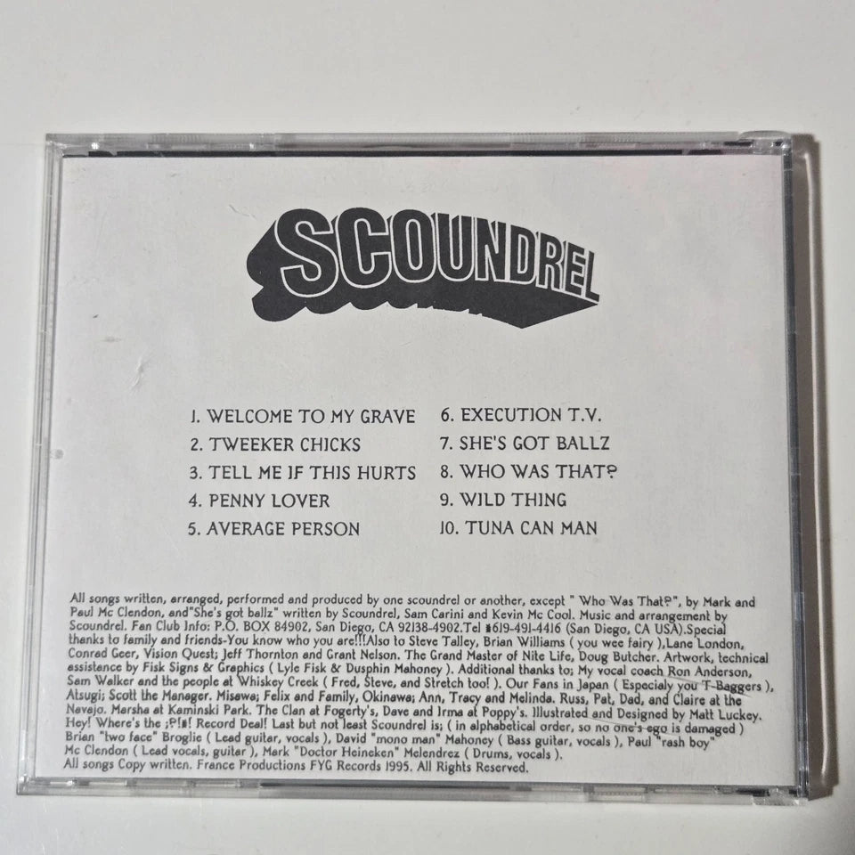 Scoundrel – Tell Me If This Hurts CD 1995 FYG Records AUTOGRAPHED Punk Hardcore
